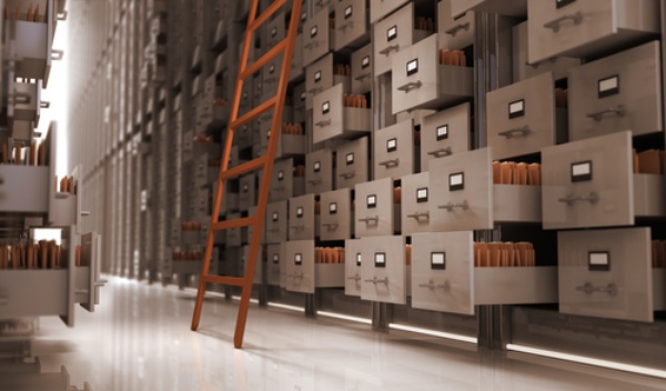 wills and probate records in storage