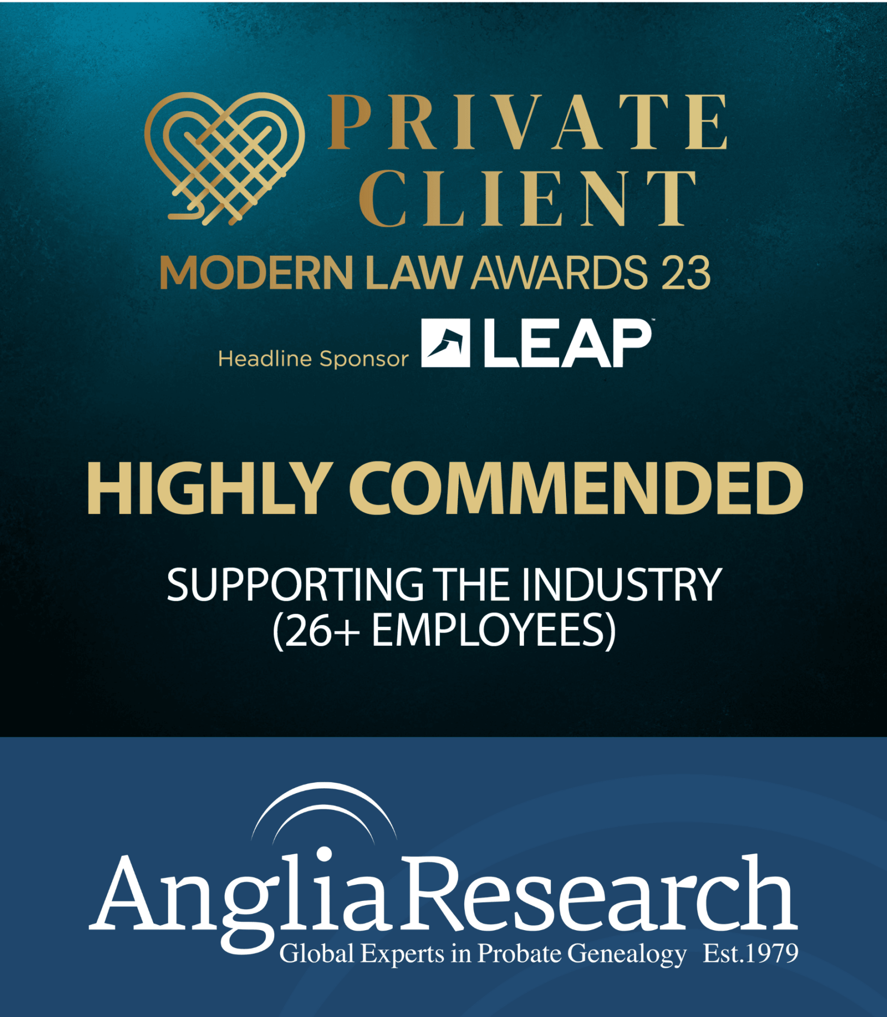 Anglia Research modern Law Awards Winner 2023